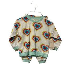 Paris Hilton x Monica + Andy Toddler Girls Heart Sweatsuit Set White 3T NEW